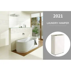 Tvättillbehör-*WOWLIVE Smal tvättkorg på hjul, hopfällbar rullande tunn tvättkorg, vikbar rektangulär vattentät stående praktisk tvättkorg, smutsig tvättpåse