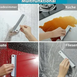 Fönsterrengöring-2x Fönsterrengörare, Duschskrapa, Silikonrengöringsskrapa för kök, badrum, bilspeglar ZD Q