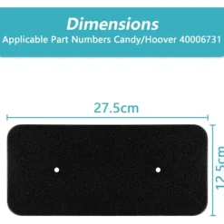 Torktumlare-2x Torktumlare Filter för Godis, Svampfilter för Hoover Candy 40006731 Torktumlare, Kondenstorktumlare Svampfilter | 275 x 125 x 10 mm