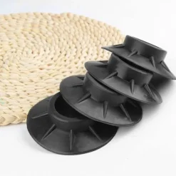 del Tvättmaskiner-4x Vibrationsdämpare - Gummifötter för Tvättmaskin Svart