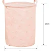 Tvättillbehör-45x35cm Förvaringskorg Canvas tvättkorg Vattentät tvättkorg rosa
