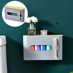 Soptunnor-Yaju Sopsäckshållare, Hållbar Väggmonterad Sopsäckshållare, Sopsäckshållare för 5 Sopsäckar, Köksavfallspåsar (grå 1 st)[CO]